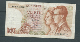 BILLET ROYAUME DE BELGIQUE . TRESORERIE . 50 FRANCS . 16-5-1966 - 402R4375- Laura 10331 - 50 Franchi