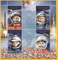 2011 Moldova Moldavie 50 Years Of Flight Yuri Gagarin, Virgil Grisson, Alan Shepard, Herman Titov Space Block Mint - Europe