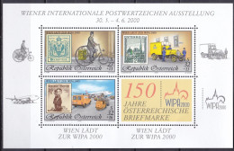 AT552- AUSTRIA – BLOCKS - 2000 – WIPA 2000 PHILATELIC EXH. – Y&T # 18 MNH 40 € - Blocchi & Fogli