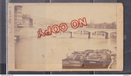 Fixe CDV Lyon Pont ... Et Péniche Nommée Indépendant Photographe Louis - Oud (voor 1900)