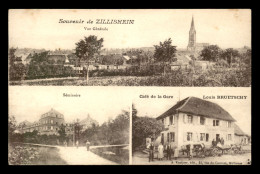 68 - ZILLISHEIM - VUE GENERALE - SEMINAIRE - CAFE DE LA GARE LOUIS BRUETSCHY - CARTE 3 VUES - Andere & Zonder Classificatie