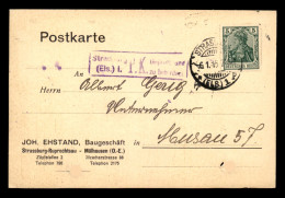 67 - STRASBOURG - CARTE DE SERVICE - JOH. EHSTAND, BAUGESCHAFT - Straatsburg