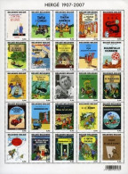 Belgie 2007 -  OBP 3636/60 BL143 - MiNr 3684/3708 - Kuifje Tintin Tim-und-Struppi - Comics