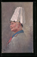 AK Friedrich August III. Von Sachsen Mit Rosshaarbusch Pickelhaube  - Familles Royales