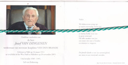 Jozef Van Dingenen-Van Den Brande, Pulle 1913, Pulderbos 2015. Honderdjarige, Oud-strijder 40-45; Foto - Todesanzeige