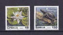 SERBIA 2024,EUROPA CEPT,Europa White Water-lily Flora Plants Pond Turtles Animals Fauna,MNH - Serbia