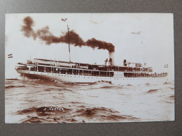 BATEAU - PAQUEBOT "HERTHA" IM STURM - SCHIFFSTEMPEL (SALONSCHNELLDAMPFER "HERTHA" 10. SEP. 1927 - "AUF HOHER SEE") - Steamers