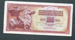 BILLET YOUGOSLAVIE : 100 DINARA 1.8.1965 - NM938043  - Laura 10334 - Yougoslavie