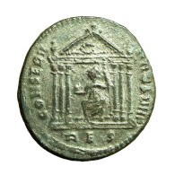 Roman Coin Maxentius Follis AE24mm Head / Hexastyle Temple Roma 03965 - El Imperio Christiano (307 / 363)