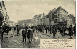 Anvers Le Marché Aux Oiseaux Sur La Place De La Tour Bleue Circulée En 1903 - Antwerpen