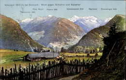 CPA Nößlach In Tirol, Schirm, Valsertal, Hohe Warte, Olperer, Sägewand, Kraxentrager - Autres & Non Classés