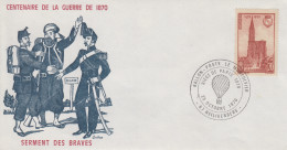 Enveloppe   FRANCE    Centenaire   De   La  Guerre  De  1870     HEILIGENBERG   1970 - Bolli Commemorativi