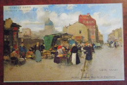 Cpa Litho Paris ; Coin De Marché De Faubourg - Coll. Pétrole Hahn Ill. Luigi - Petits Métiers à Paris