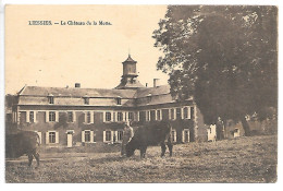 Cpa...Liessies...(nord)...le Chateau De La Motte...1929...animée...(fermière..vaches)... - Autres & Non Classés
