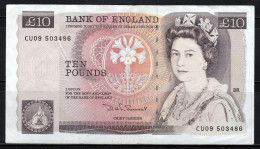 Great Britain Bank Of England 10 Pounds Banknote Security Thread 379d Sign D.H.F. Somerset 1975–1992 F Circulated + GIFT - 10 Ponden