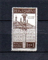 San Marino 1923 Old 1 Lire War-Victims Stamp (Michel 99) Nice MLH - Neufs