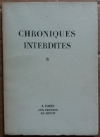 C1  RESISTANCE CHRONIQUES INTERDITES Edition MINUIT 1945 Numerote PAULHAN VERCORS Port Inclus France - War 1939-45