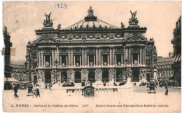 CPA Carte Postale France Paris Opéra Et Station De Metro 1924  VM81061 - Stations, Underground