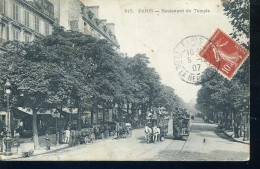 Paris 1907 - Bd Temple - N 515 - Attelages - Transporte Público