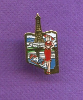 Rare Pins Paris Tour Eiffel Femme Pin Up T210 - Pin-Ups