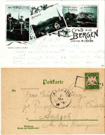 Bayern 1898, L2-Aushilfstpl. Bergen 1. Auf Gruss Aus-AK M. 5 Pf. - Covers & Documents