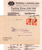 Franz. Zone 1948, MeF 2x2 Pf. Rheinland-Pfalz Auf Faltdrucksache V. Nackenheim - Autres & Non Classés