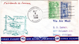 USA 1938, 1+6 C. On Alaska First Flight Cover From Fairbanks To Juneau - Other & Unclassified