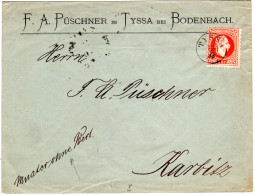 Österreich 1883, Fingerhutstpl. TYSSA Auf Muster Ohne Wert Firmen Brief M. 5 Kr. - Lettres & Documents