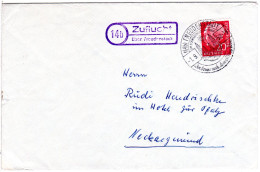 BRD 1958, Landpost Stempel 14b ZUFLUCHT über Freudenstadt Auf Brief M. 20 Pf.  - Brieven En Documenten