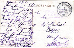 Bayern 1916, Posthilfstelle GÖHREN Taxe Neudorf Auf FP Karte M. K1 Pappenheim - Brieven En Documenten
