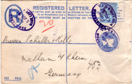 GB 1897, Blauer Mark Lane Oval Stempel Auf Einschreiben Ganzsachenumschlag - Andere & Zonder Classificatie