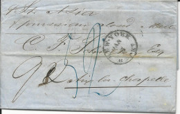 USA 1859, Brief V. NY Pr. Prussian Closed Mail Steamer Asia Nach Aachen. 52 SGr. - Sonstige & Ohne Zuordnung