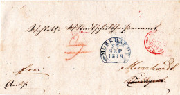 Württemberg 1849, MURRHART U. Roter K2 Stuttgart Auf Franco/Porto Brief - Prephilately