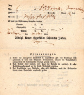 Bayern, Postschein V. Nördlingen M. Kl. 5 In Eingedruckter Jahreszahl 1858 - Prephilately