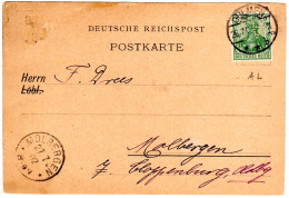 DR 1902, 5 Pf. Germania M. Perfin AL Auf Firmenkarte V. Dülmen. - Lettres & Documents