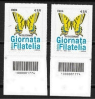 ● 2016 ֍ Giornata Della Filatelia 2016 ֍ 2 Con Codici Barre Dx E Sx  ● Tiratura Solo 8.888 Coppie  RARO Come Enit 2015 ● - Bar-code