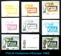 ● AJMAN 1968 ֍ Calcio ● Champions Of Sport Football : ITALIA ֍ 8 BF PROVE Di STAMPA  + BF Finale ● Soccer ● 2237 ️● - Adschman