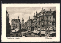 AK Heilbronn A. Neckar, Strassenbahn Auf Dem Kiliansplatz  - Tram