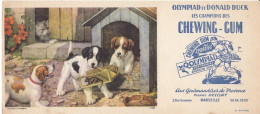 BUVARD & BLOTTER - Chewing Gum - OLYMPIAD Et DONALD DUCK - Pierre DELORT Marseille - Chiots Chien - Altri & Non Classificati