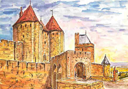 Art - Peinture - La Cité De Carcassonne - Entrée Principale De La Cité Barbacane - CPM - Voir Scans Recto-Verso - Malerei & Gemälde
