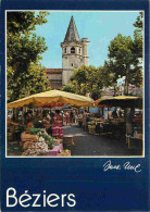 34 - Béziers - Eglise Ste Madeleine Et Le Marché - CPM - Carte Neuve - Voir Scans Recto-Verso - Beziers