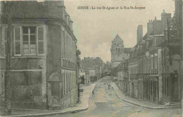 58 - Cosne Cours Sur Loire - Rue Saint Agnan Et Rue Saint Jacques - CPA - Voir Scans Recto-Verso - Cosne Cours Sur Loire