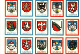 Czech Republic, 16 X Matchbox Labels, Erby - Wappen - Coats Of Arms - Jičín Chrudim Náchod Turnov Trutnov Svitavy Semily - Zündholzschachteletiketten