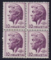 Suisse// Schweiz // 1940-1949 // 1946 // J.H. Pestalozzi  Neuf** MNH En Bloc De 4 No. 275 - Unused Stamps