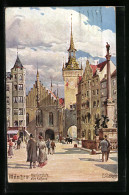 Künstler-AK Richard Wagner: München, Marienplatz Mit Alten Rathaus  - Wagner, Richard