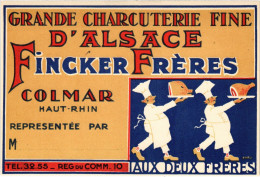 PC ADVERTISEMENT GRANDE CHARCUTERUE FINE ALSACE FINCKER FRERES COLMAS (a56998) - Werbepostkarten