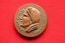 Médaille Bronze Lionel Terray Compagnie Des Guides De Chamonix Diamètre 65mm Himalaya Mountaineering Escalade Alpinisme - Frankrijk