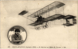 PC AVIATION PILOTE R. MARTINET BIPLAN H. FARMAN DIJON-AVIATION (a54520) - Aviadores