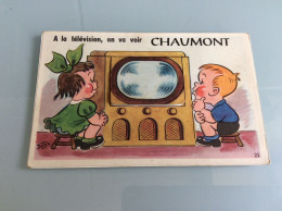 CPA à Système "A La Télévision On Va Voir CHAUMONT " - Cartoline Con Meccanismi