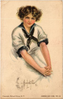 PC ARTIST SIGNED, FIDLER, GLAMOUR LADY SITTING, Vintage Postcard (b54207) - Other & Unclassified